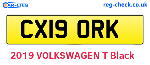 CX19ORK are the vehicle registration plates.