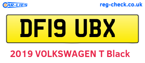 DF19UBX are the vehicle registration plates.