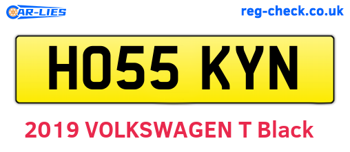 HO55KYN are the vehicle registration plates.