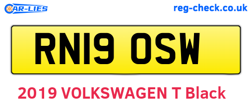 RN19OSW are the vehicle registration plates.