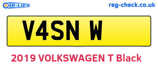 V4SNW are the vehicle registration plates.