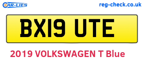BX19UTE are the vehicle registration plates.