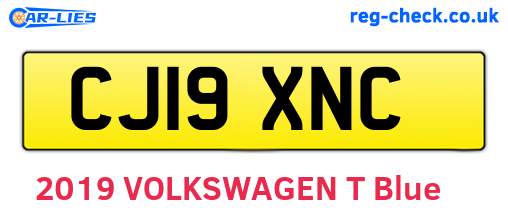 CJ19XNC are the vehicle registration plates.