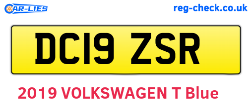 DC19ZSR are the vehicle registration plates.