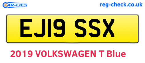 EJ19SSX are the vehicle registration plates.