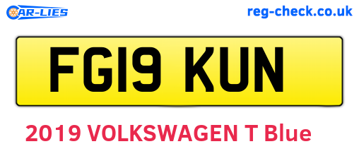 FG19KUN are the vehicle registration plates.