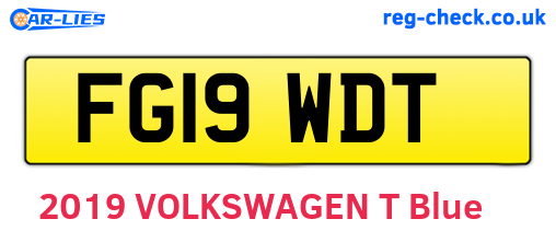 FG19WDT are the vehicle registration plates.