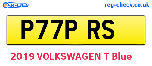 P77PRS are the vehicle registration plates.