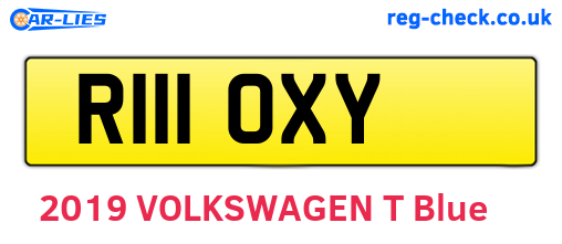 R111OXY are the vehicle registration plates.