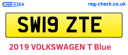 SW19ZTE are the vehicle registration plates.