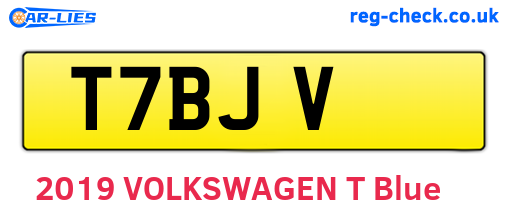 T7BJV are the vehicle registration plates.