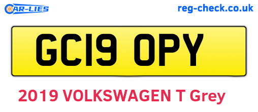 GC19OPY are the vehicle registration plates.