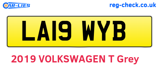 LA19WYB are the vehicle registration plates.