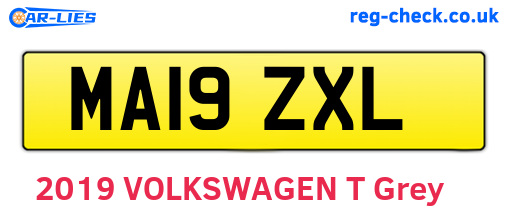MA19ZXL are the vehicle registration plates.