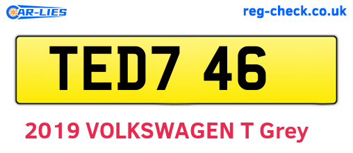 TED746 are the vehicle registration plates.