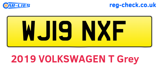 WJ19NXF are the vehicle registration plates.