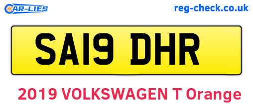 SA19DHR are the vehicle registration plates.
