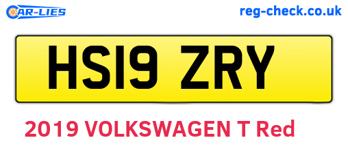 HS19ZRY are the vehicle registration plates.