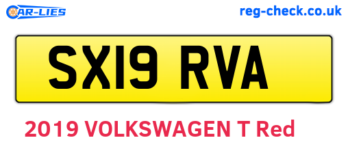 SX19RVA are the vehicle registration plates.