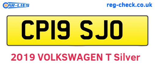 CP19SJO are the vehicle registration plates.