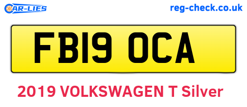 FB19OCA are the vehicle registration plates.