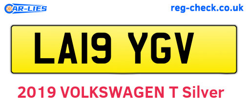 LA19YGV are the vehicle registration plates.
