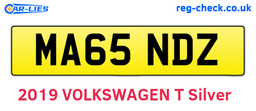 MA65NDZ are the vehicle registration plates.