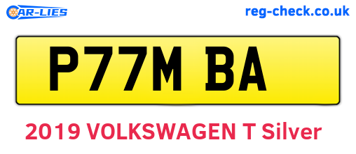 P77MBA are the vehicle registration plates.