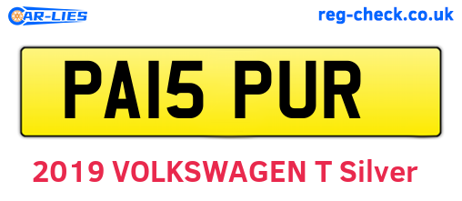 PA15PUR are the vehicle registration plates.