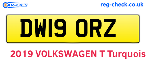 DW19ORZ are the vehicle registration plates.