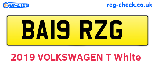 BA19RZG are the vehicle registration plates.
