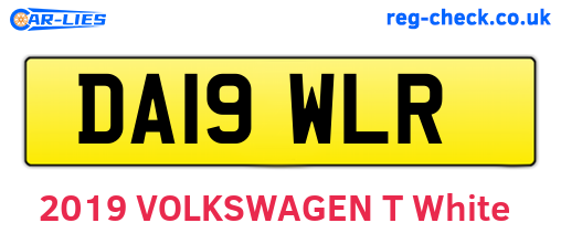 DA19WLR are the vehicle registration plates.