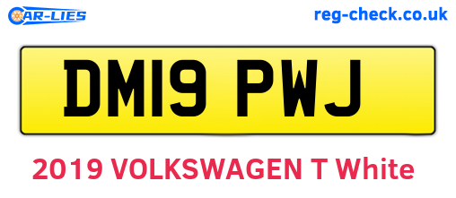 DM19PWJ are the vehicle registration plates.