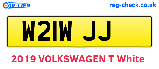 W21WJJ are the vehicle registration plates.