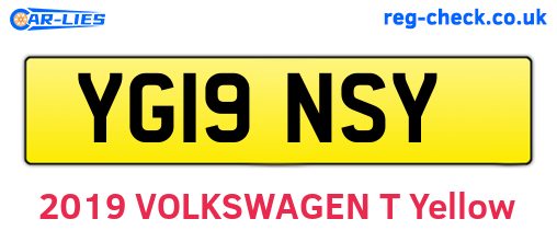 YG19NSY are the vehicle registration plates.