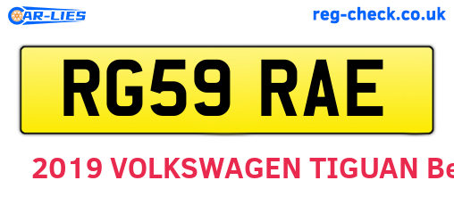RG59RAE are the vehicle registration plates.