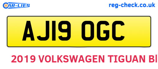 AJ19OGC are the vehicle registration plates.