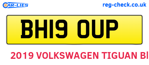 BH19OUP are the vehicle registration plates.