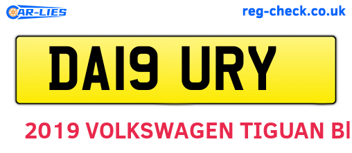 DA19URY are the vehicle registration plates.