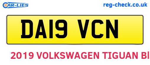 DA19VCN are the vehicle registration plates.
