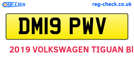 DM19PWV are the vehicle registration plates.