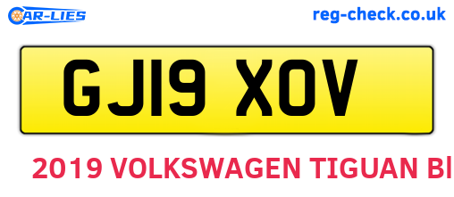 GJ19XOV are the vehicle registration plates.