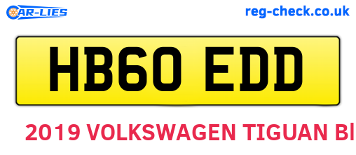 HB60EDD are the vehicle registration plates.