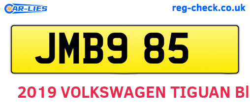 JMB985 are the vehicle registration plates.