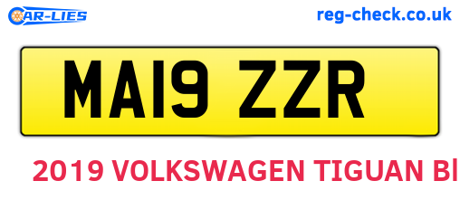 MA19ZZR are the vehicle registration plates.