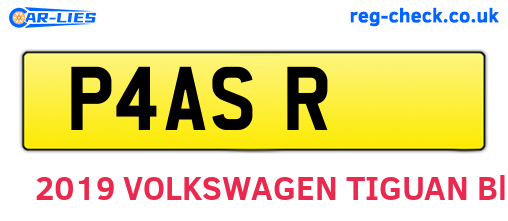 P4ASR are the vehicle registration plates.