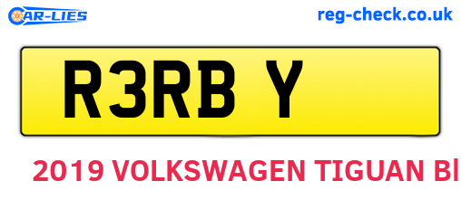 R3RBY are the vehicle registration plates.