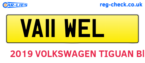VA11WEL are the vehicle registration plates.