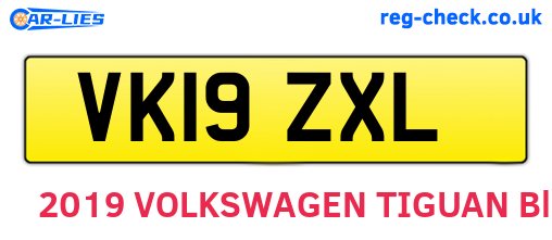 VK19ZXL are the vehicle registration plates.