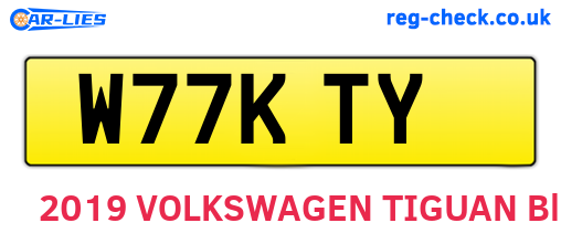 W77KTY are the vehicle registration plates.